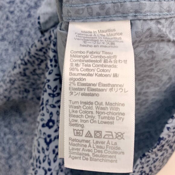 J. Crew Flex‎ Washed Blue Floral Button Down Shirt Small - Picture 5 of 5
